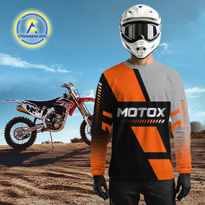 Orange Motocross Racing Jersey Custom Dirt Bike Shirt for Kid Women Men Off Road XM371