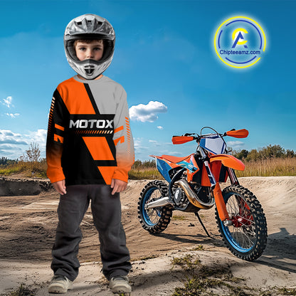 Orange Motocross Racing Jersey Custom Dirt Bike Shirt for Kid Women Men Off Road XM371
