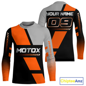 Orange Motocross Racing Jersey Custom Dirt Bike Shirt for Kid Women Men Off Road XM371