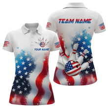 Load image into Gallery viewer, American Flag Bowling Shirts Custom Bowling Shirt for Women Men Patriotic Bowling Polo MBL04