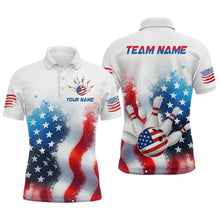 Load image into Gallery viewer, American Flag Bowling Shirts Custom Bowling Shirt for Women Men Patriotic Bowling Polo MBL04