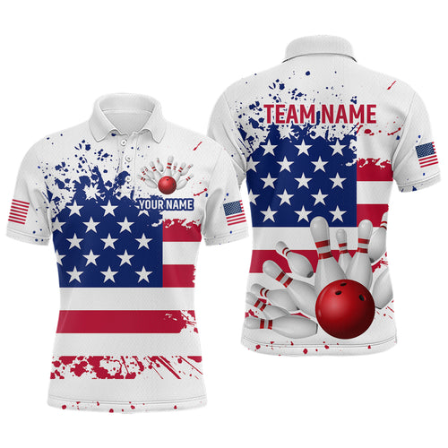 Patriotic Bowling Shirt Custom American Flag Bowling Shirts for Women Men Polo&1/4 Zip MBL07
