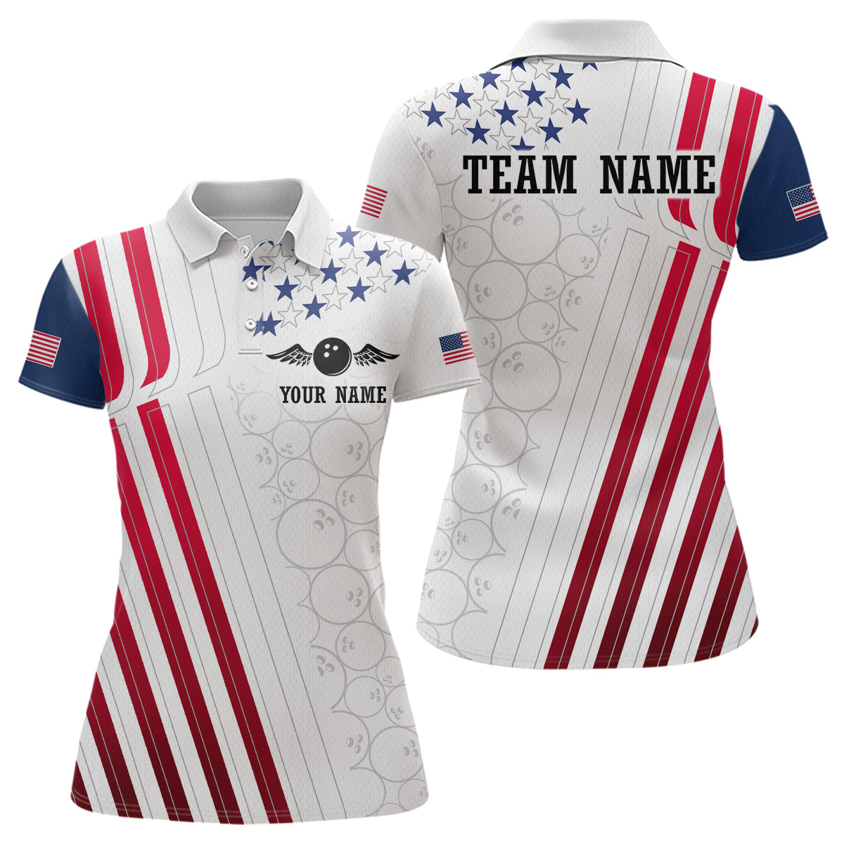 American Flag Bowling Shirts for Men Women Team Bowling Shirt Patriotic Bowling Shirt MBL08