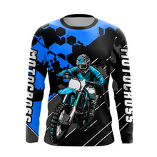 Load image into Gallery viewer, Motocross Racing Jersey Blue Upf30+ Motorcycle Dirt Bike Jersey Off-Road Shirt Men Kid Women XM298