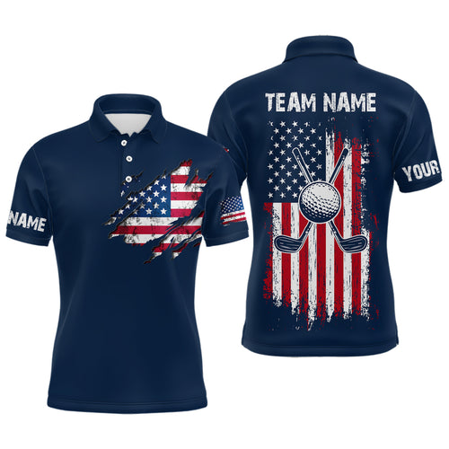 Custom American Flag Golf Polo Shirt Patriotic US Golf Polo for Men Women MMG17