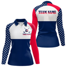 Load image into Gallery viewer, Custom Patriotic Golf Polo Shirt for Men Women Team US Flag Golf Apparel for Golfer MMG18