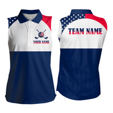 Load image into Gallery viewer, Custom Patriotic Golf Polo Shirt for Men Women Team US Flag Golf Apparel for Golfer MMG18