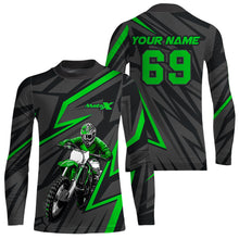 Load image into Gallery viewer, Custom Motocross Racing Jersey Green Dirt Bike Shirt Kid Men Women Off-road Shirt XM305
