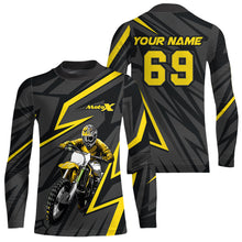 Load image into Gallery viewer, Custom Motocross Racing Jersey Yellow Dirt Bike Shirt Kid Men Women Off-road Shirt XM305