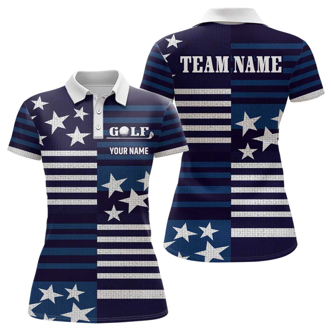 Customize Patriotic Golf Polo Shirt for Team Blue Golf Shirts for Women Men MMG22
