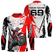 Load image into Gallery viewer, Dirt Bike  Motocross Racing Jersey Red Upf30+ Motorcycle Shirt For Kid Men Women XM313