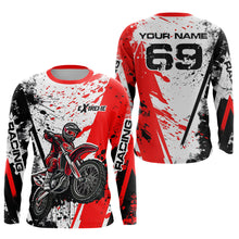 Load image into Gallery viewer, Dirt Bike  Motocross Racing Jersey Red Upf30+ Motorcycle Shirt For Kid Men Women XM313