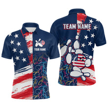 Load image into Gallery viewer, American Flag Bowling Shirts Patriotic Bowling Shirt for Men Women Polo&amp;1/4 Zip Shirt MBL21