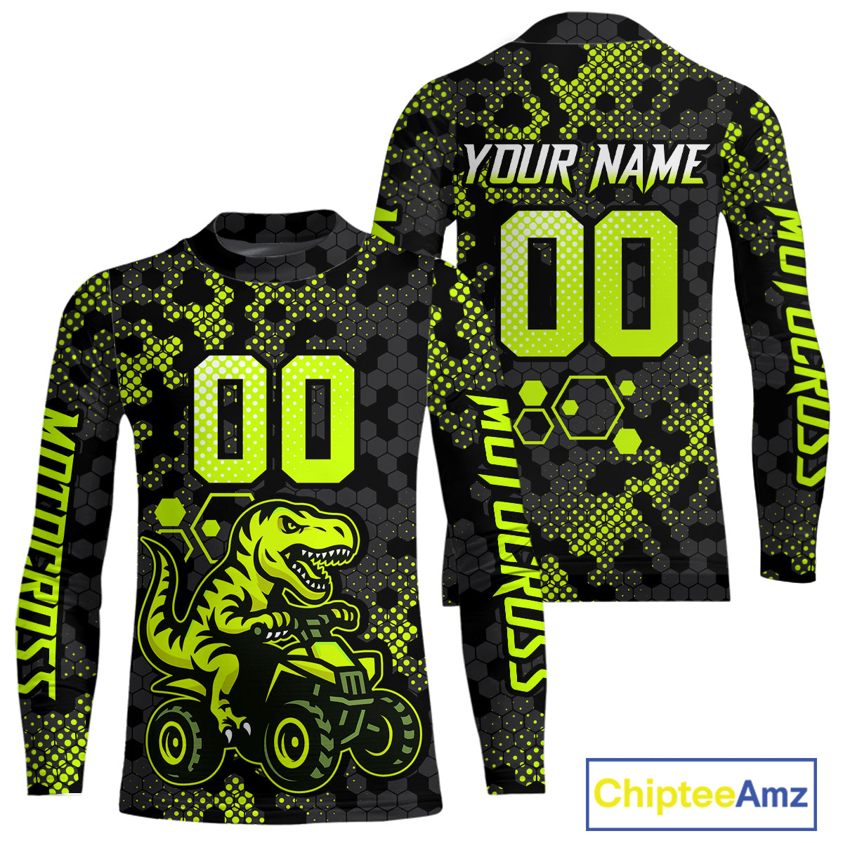 Dinosaur ATV Racing Jersey Custom Green ATV Motocross Shirt Kid Adult ATV Jersey MX133