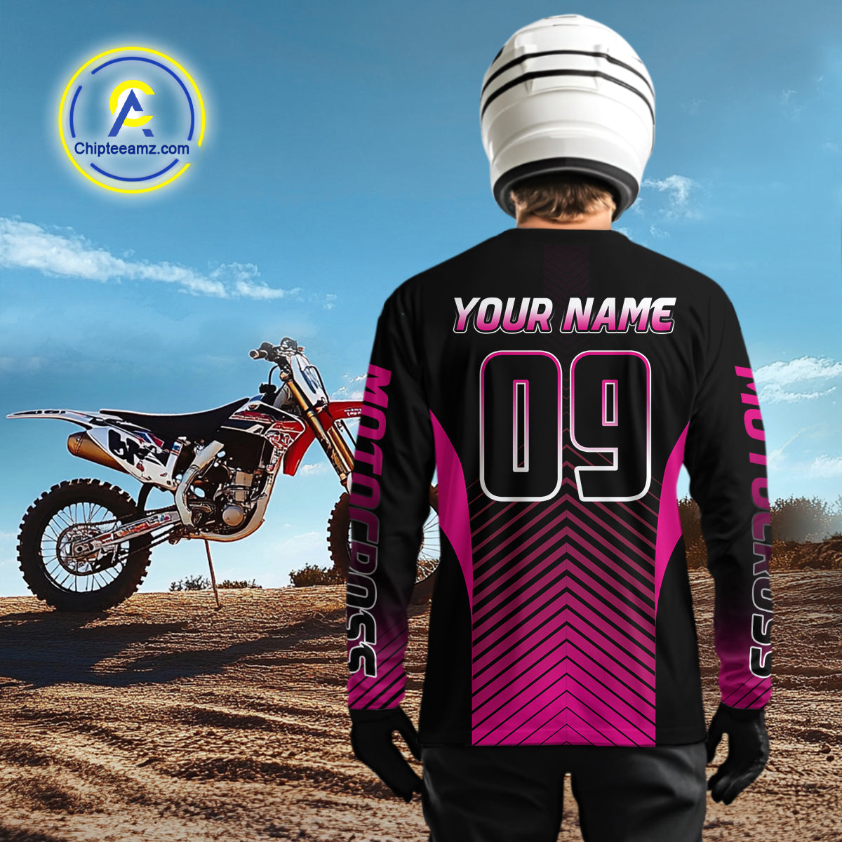 Pink ATV Riding Jersey Custom Quad Bike Jersey for Men Kid Women  ATV Racing Shirt MX105