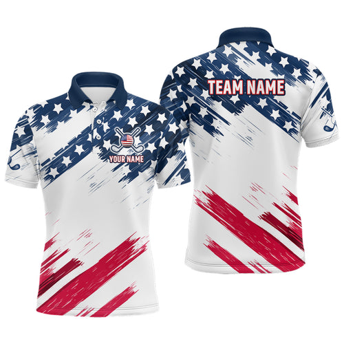 Custom Patriotic Golf Polo Shirt US Flag Golf Shirts for Men Women Team MMG30