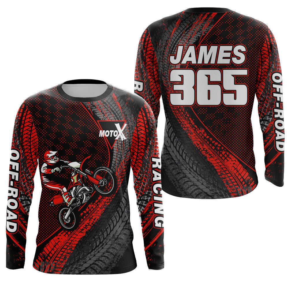 Dirt Bike Jersey Men Kid Women Upf30+ Red Motocross Shirt Racing Off-Road Shirt XM203