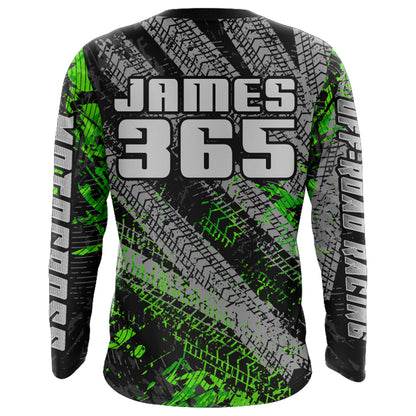 Kid Men Motocross Jersey Upf30+ Off-road Racing Jersey Dirt Bike Green Motorcycle Shirt XM242