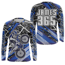 Load image into Gallery viewer, Motocross Jersey Blue UPF30+ Youth Adult Racing Dirt Bike Shirt Off-Road Long Sleeves XM116