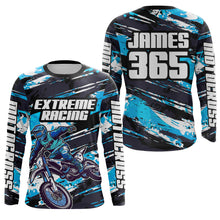 Load image into Gallery viewer, Motocross Racing Jersey Blue Men Kid Women Upf30+ Dirt Bike Off-Road MX Racing Shirt XM244
