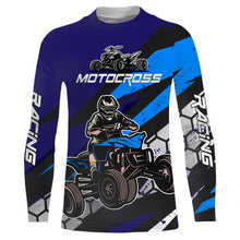 Load image into Gallery viewer, ATV Motocross Racing Jersey Kid Men Blue Quad Bike Shirt Upf30+ ATV Motorcycle Shirt MX75