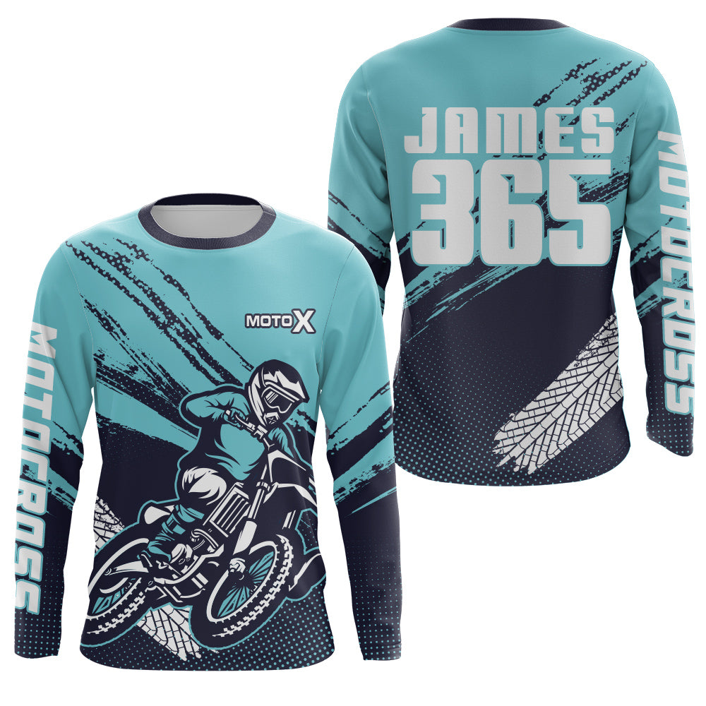 Motocross Racing Jersey Blue Upf30+ Dirt Bike Shirt Men Kid Women Motorcycle Jersey XM252