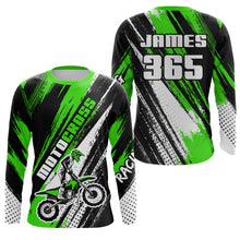 Load image into Gallery viewer, Motocross Racing Jersey Youth Men Kid UPF30+ Green Dirt Bike Shirt Racing Off-Road Jersey XM213