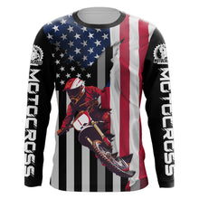 Load image into Gallery viewer, American Flag Racing Jersey Adult&amp;Kid UPF30+ Motocross Custom Dirt Bike Shirt Motorcycle XM95