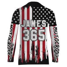 Load image into Gallery viewer, American Flag Motocross Racing Jersey Kid Women Men UPF30+ Dirt Bike Off-Road Shirt Patriotic XM96