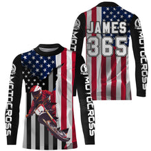 Load image into Gallery viewer, American Flag Racing Jersey Adult&amp;Kid UPF30+ Motocross Custom Dirt Bike Shirt Motorcycle XM95