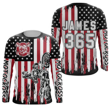 Load image into Gallery viewer, American Flag Motocross Racing Jersey Kid Women Men UPF30+ Dirt Bike Off-Road Shirt Patriotic XM96