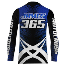 Load image into Gallery viewer, Blue Motocross Racing Jersey Youth Dirt Bike Shirt UPF30+ Motorcycle Racing Jersey XM198