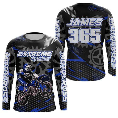 Blue Motocross Racing Jersey Upf30+ Dirt Bike Shirt Kids Women Men Off-road Jersey XM199