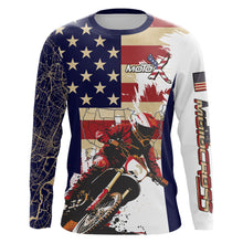 Load image into Gallery viewer, Motocross Racing Jersey UPF30+ American Flag Dirt Bike Shirt Kid Men Women Map US Patriotic XM102