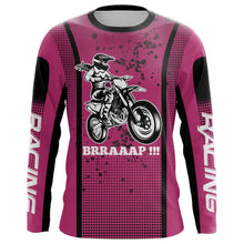 Load image into Gallery viewer, Motocross Racing Jersey Girl Women UPF30+ Pink Off-Road Youth Dirt Bike Riding Shirt XM168