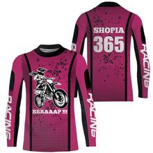 Load image into Gallery viewer, Motocross Racing Jersey Girl Women UPF30+ Pink Off-Road Youth Dirt Bike Riding Shirt XM168