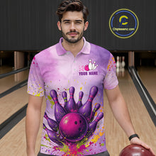 Load image into Gallery viewer, Purple Bowling Shirts for Women Men Team Bowling Polo &amp; Quarter Zip for Bowlers MBL119