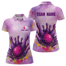 Load image into Gallery viewer, Purple Bowling Shirts for Women Men Team Bowling Polo &amp; Quarter Zip for Bowlers MBL119
