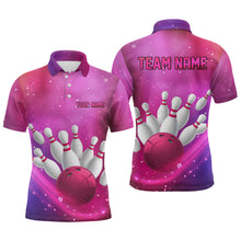 Load image into Gallery viewer, Custom Pink Galaxy Bowling Shirts for Men Women Team Bowling Polo and Quarter Zip MBL122
