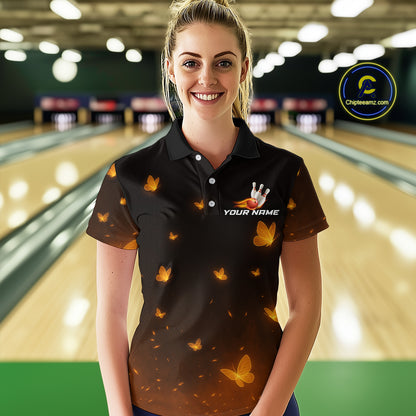 Lightning Butterflies Bowling Shirts for Women Men Team Bowling Polo & Quarter Zip MBL147
