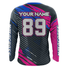 Load image into Gallery viewer, Extreme Motocross Jersey UPF30+ Pink Blue Dirt Bike Racing Biker Girls Motorcycle Shirt XM113