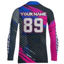 Load image into Gallery viewer, Extreme Motocross Jersey UPF30+ Pink Blue Dirt Bike Racing Biker Girls Motorcycle Shirt XM113