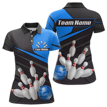 Load image into Gallery viewer, Blue Bowling Shirt for Men&amp;Women Team Bowling Jersey Colorful Bowling Polo &amp; 1/4 Zip MBL49