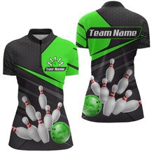 Load image into Gallery viewer, Green Bowling Shirt for Men&amp;Women Team Bowling Jersey Colorful Bowling Polo &amp; 1/4 Zip MBL49