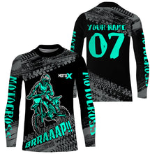 Load image into Gallery viewer, Motocross Jersey Kid Men Dirt Bike Racing Shirt Upf30+ Off-road Motorcycle Jersey Turquoise XM202