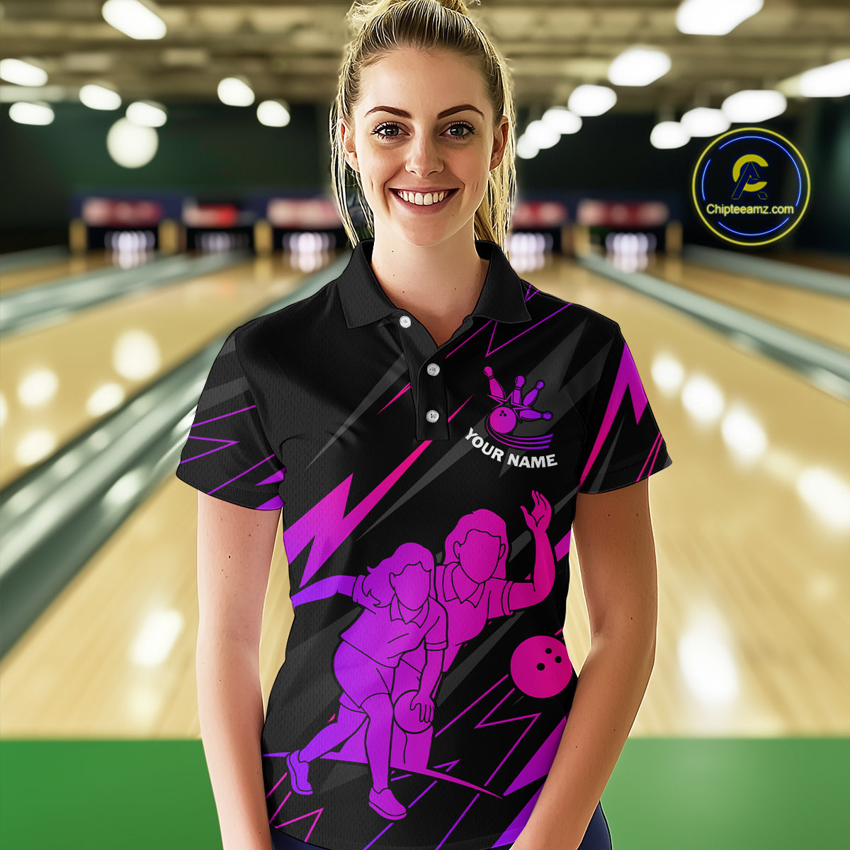 Purple Bowling Shirts for Women Men Custom Team Bowling Jerseys Personalized MBL175
