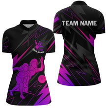 Load image into Gallery viewer, Purple Bowling Shirts for Women Men Custom Team Bowling Jerseys Personalized MBL175