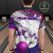 Load image into Gallery viewer, Purple Bowling Shirts for Women Men Custom Team Bowling Jerseys Polo&amp;1/4 Zip Shirt MBL176