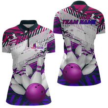 Load image into Gallery viewer, Purple Bowling Shirts for Women Men Custom Team Bowling Jerseys Polo&amp;1/4 Zip Shirt MBL176