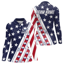Load image into Gallery viewer, Custom American Golf Polo Shirt Patriotic Golf Shirts for Men Women Team Name MMG38